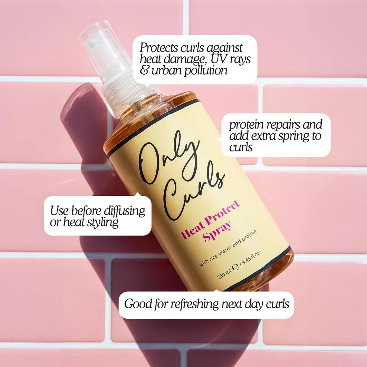 Only Curls | Heat Protect Spray /250ml Spray & Refresh Only Curls