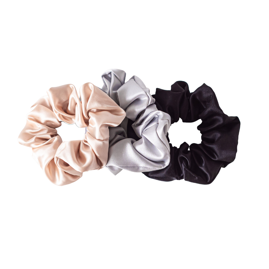 *Abo Reward* 100% Reine Maulbeerseide Scrunchies 3er Set Locken Accessoires Rainbow Curls